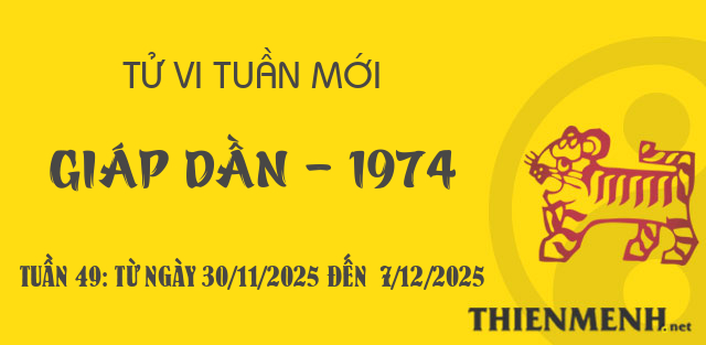 Xem tử vi tuần 49 năm 2025 tuổi Giáp Dần - 1974
